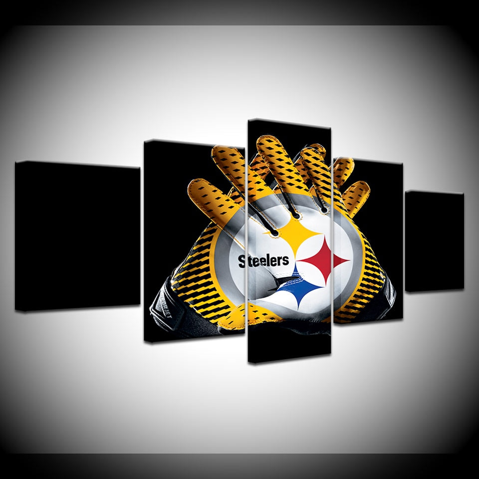 5-Piece Steelers Football Canvas Wall Art Focal Point
