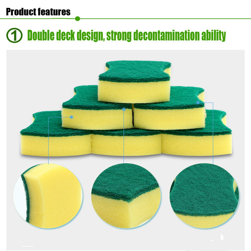Double-Layer Melamine Dish Sponges, 5-Pack Kitchen Set