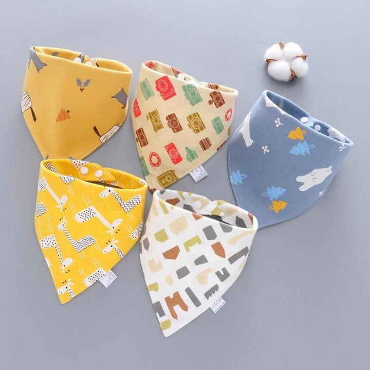 Baby Bandana Bibs: 5-Piece Set for Cleaner Mealtimes