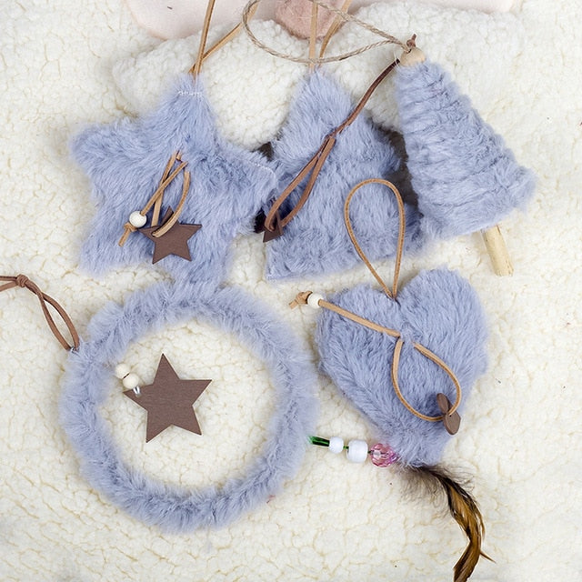 Plush Christmas Ornaments for a Cozy Pastel Tree Set