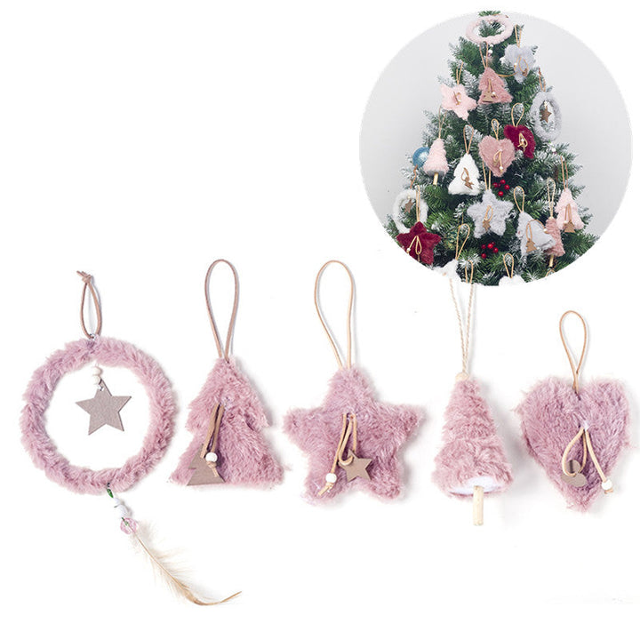 Plush Christmas Ornaments for a Cozy Pastel Tree Set