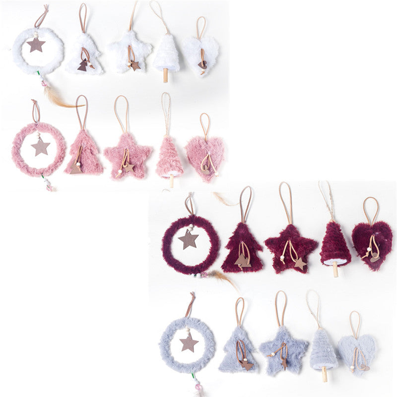 Plush Christmas Ornaments for a Cozy Pastel Tree Set