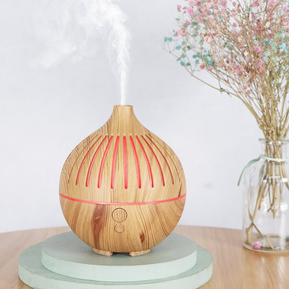 Wood Grain USB Aroma Diffuser Humidifier for Bedroom