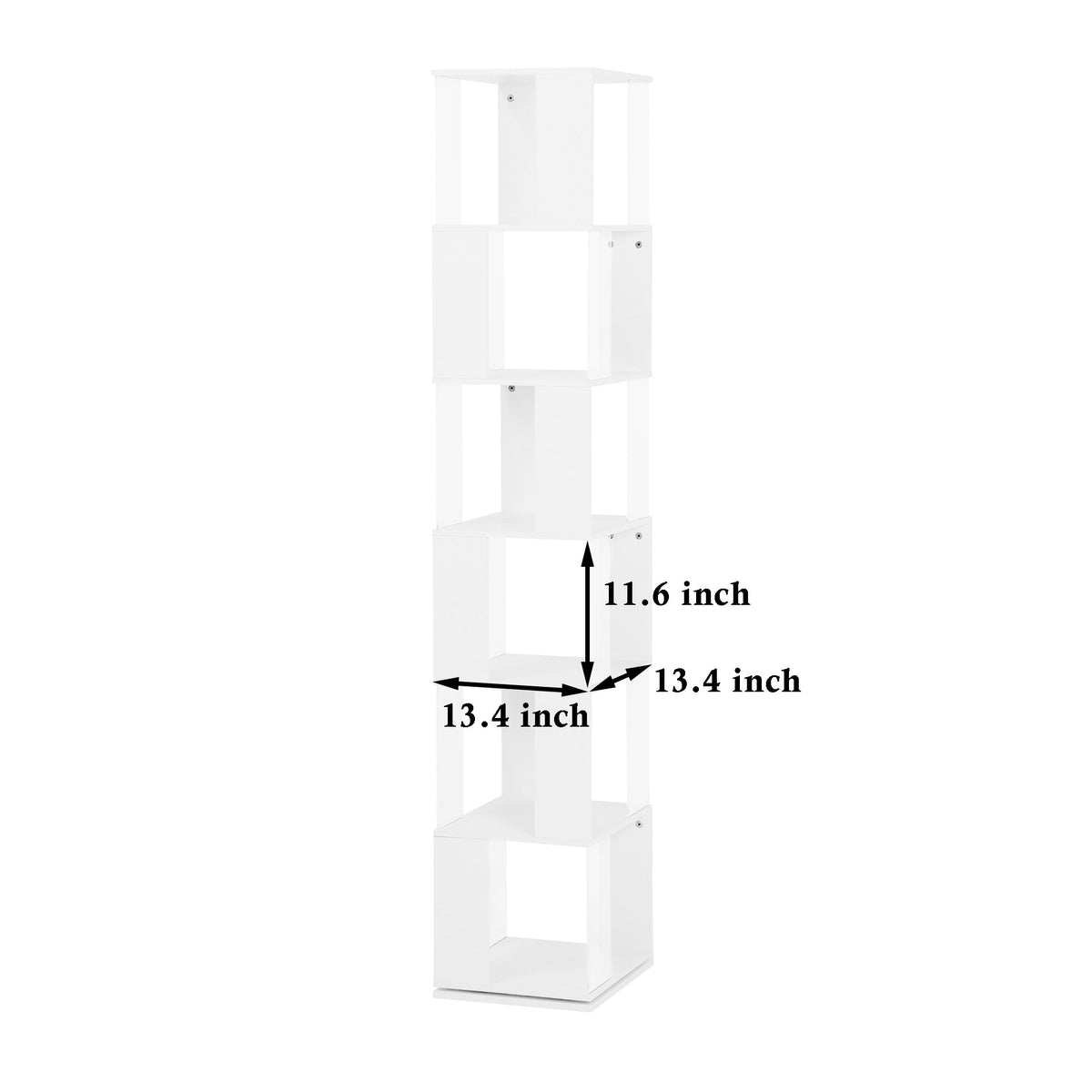 Rotating 6-Tier Bookshelf for Small Rooms and Study Desks