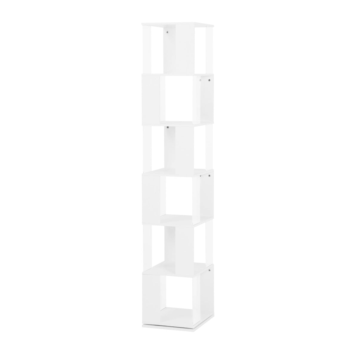 Rotating 6-Tier Bookshelf for Small Rooms and Study Desks