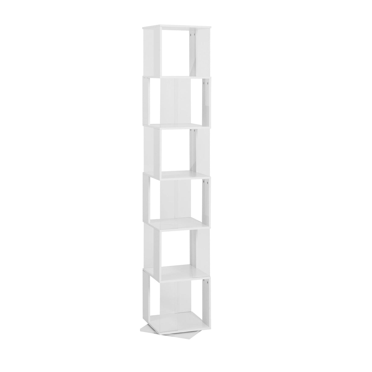 Rotating 6-Tier Bookshelf for Small Rooms and Study Desks