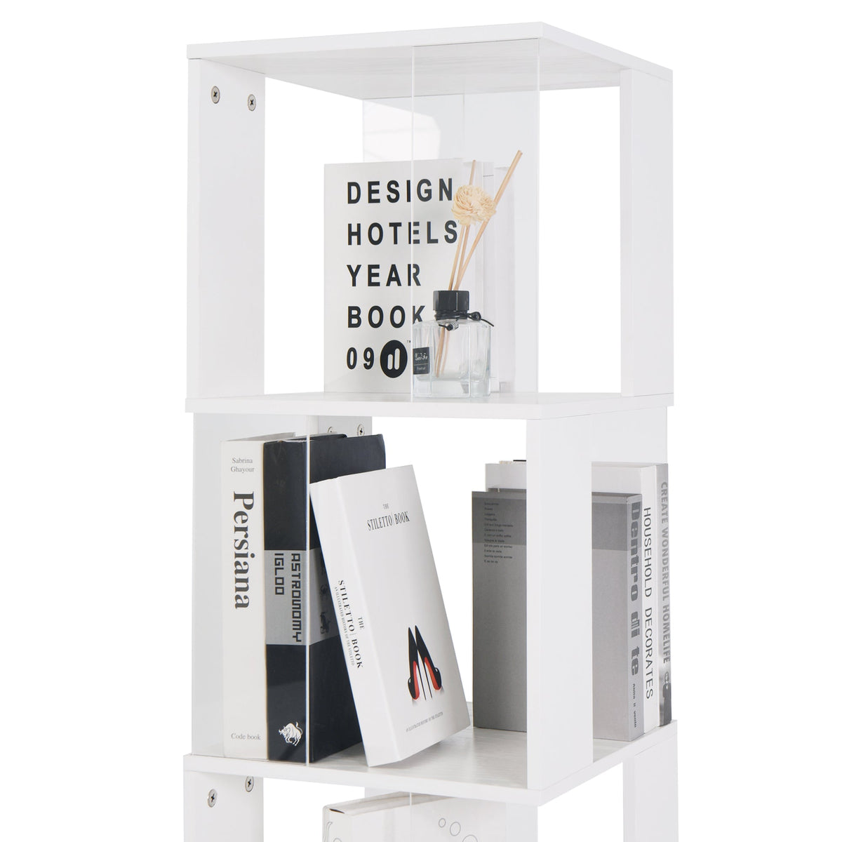 Rotating 6-Tier Bookshelf for Small Rooms and Study Desks