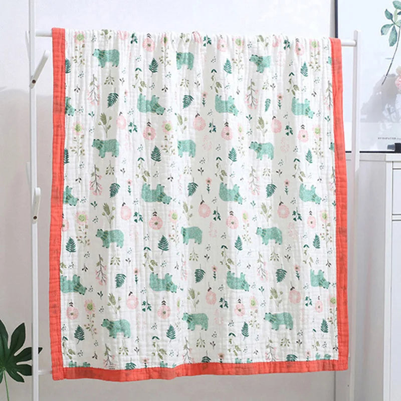 Six-Layer Muslin Baby Blanket for Newborn Swaddling