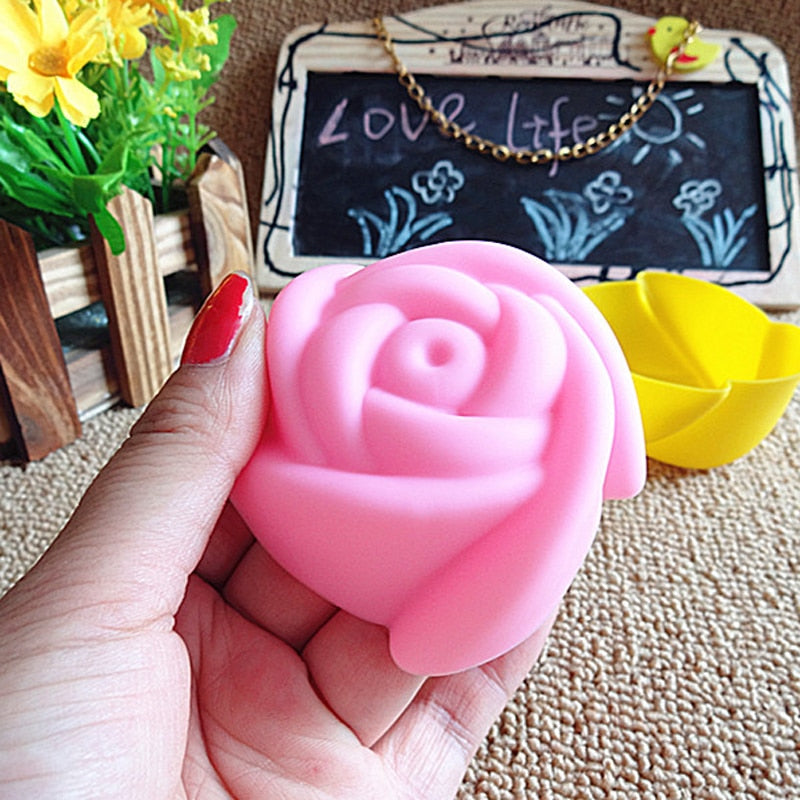 Silicone Rose Cake Mold Set of 6 for Cupcakes and Jelly