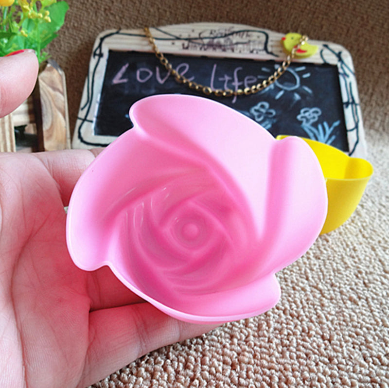 Silicone Rose Cake Mold Set of 6 for Cupcakes and Jelly