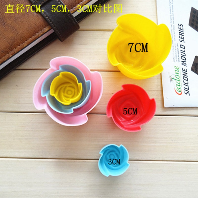 Silicone Rose Cake Mold Set of 6 for Cupcakes and Jelly