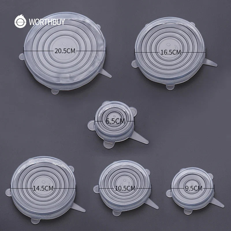 Reusable Silicone Food Stretch Lids for Bowls and Jars