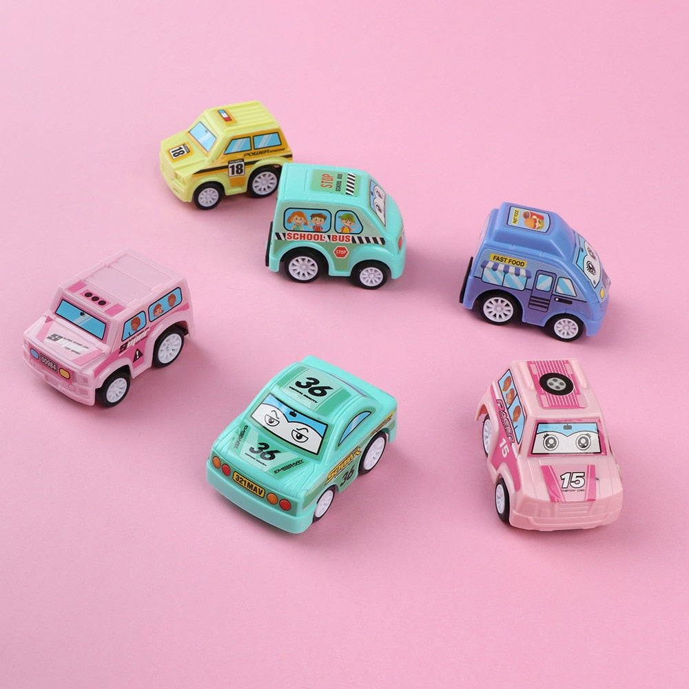 Mini Pull-Back Toy Vehicles – 6-Piece Pretend Play Set