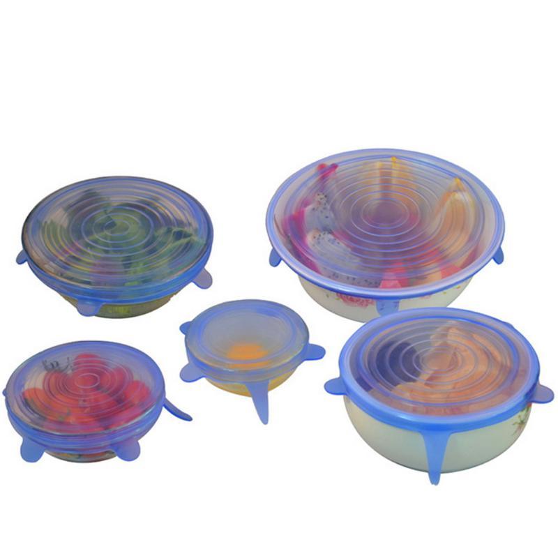 Reusable Silicone Stretch Lids Set, Replaces Plastic Wrap