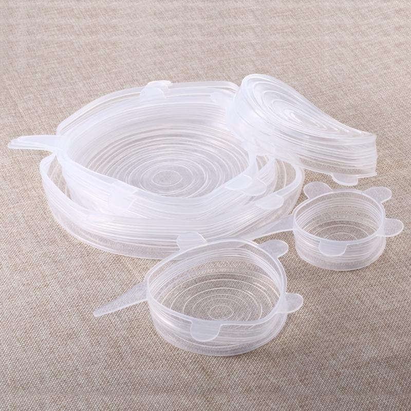 Reusable Silicone Stretch Lids Set, Replaces Plastic Wrap