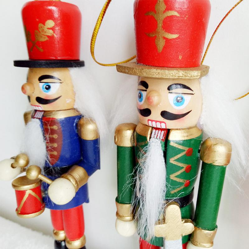 Nutcracker Ornament Set - 6 Wooden Soldier Tree Decorations
