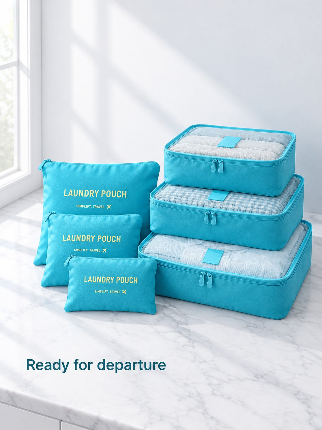 6-Piece Packing Cubes Set for Organized Travel Luggage