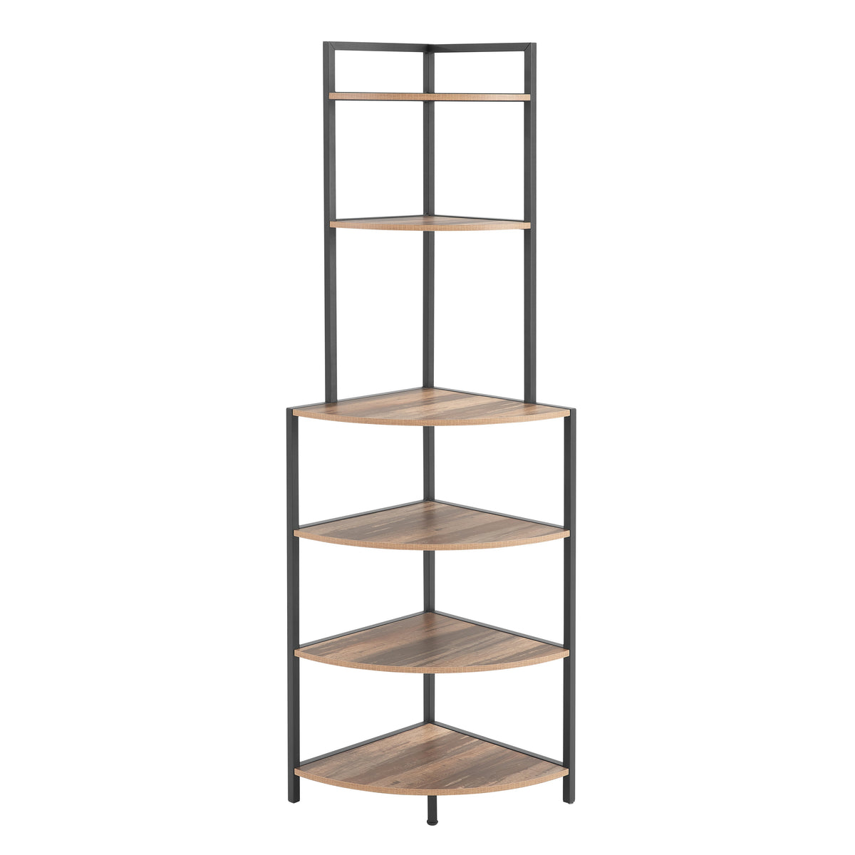 6-Tier Corner Bookshelf for Small Rooms, Metal Frame