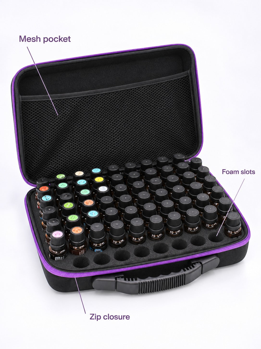 Hard-Shell Essential Oil Case for 60 Bottles, Travel-Ready