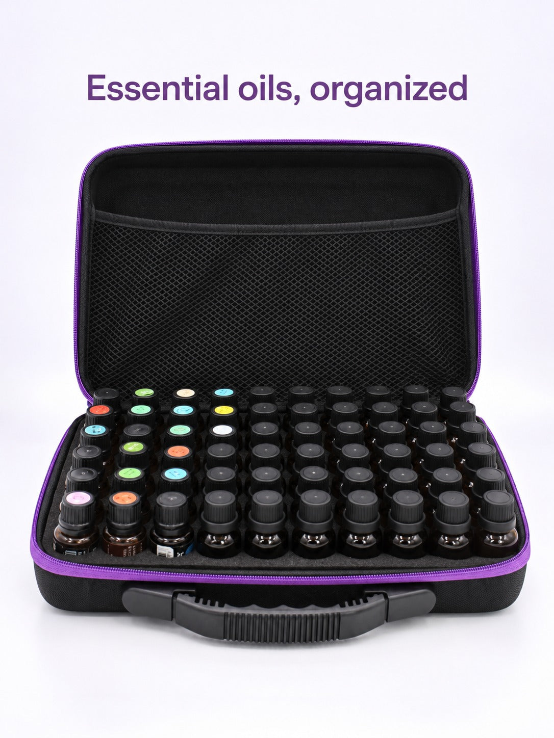 Hard-Shell Essential Oil Case for 60 Bottles, Travel-Ready
