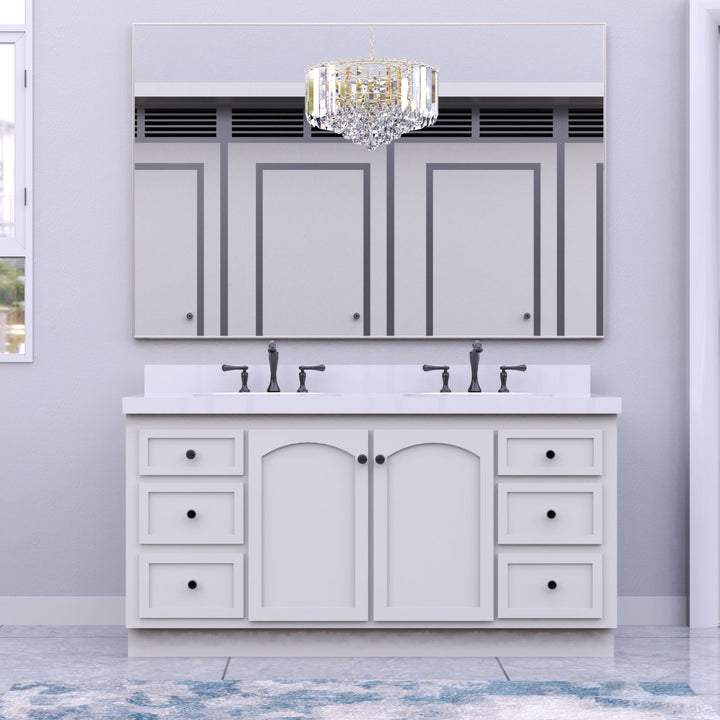 Oversized Bathroom Wall Mirror, 60 x 36 Inch Silver Frame