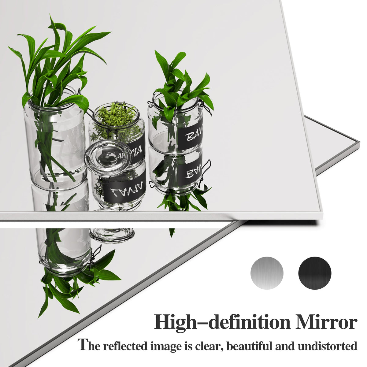 Oversized Bathroom Wall Mirror, 60 x 36 Inch Silver Frame