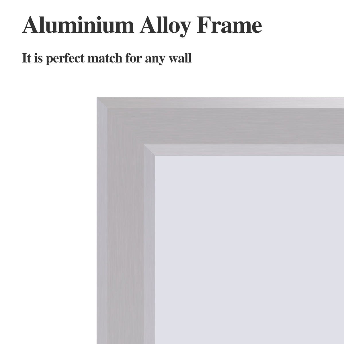 Oversized Bathroom Wall Mirror, 60 x 36 Inch Silver Frame