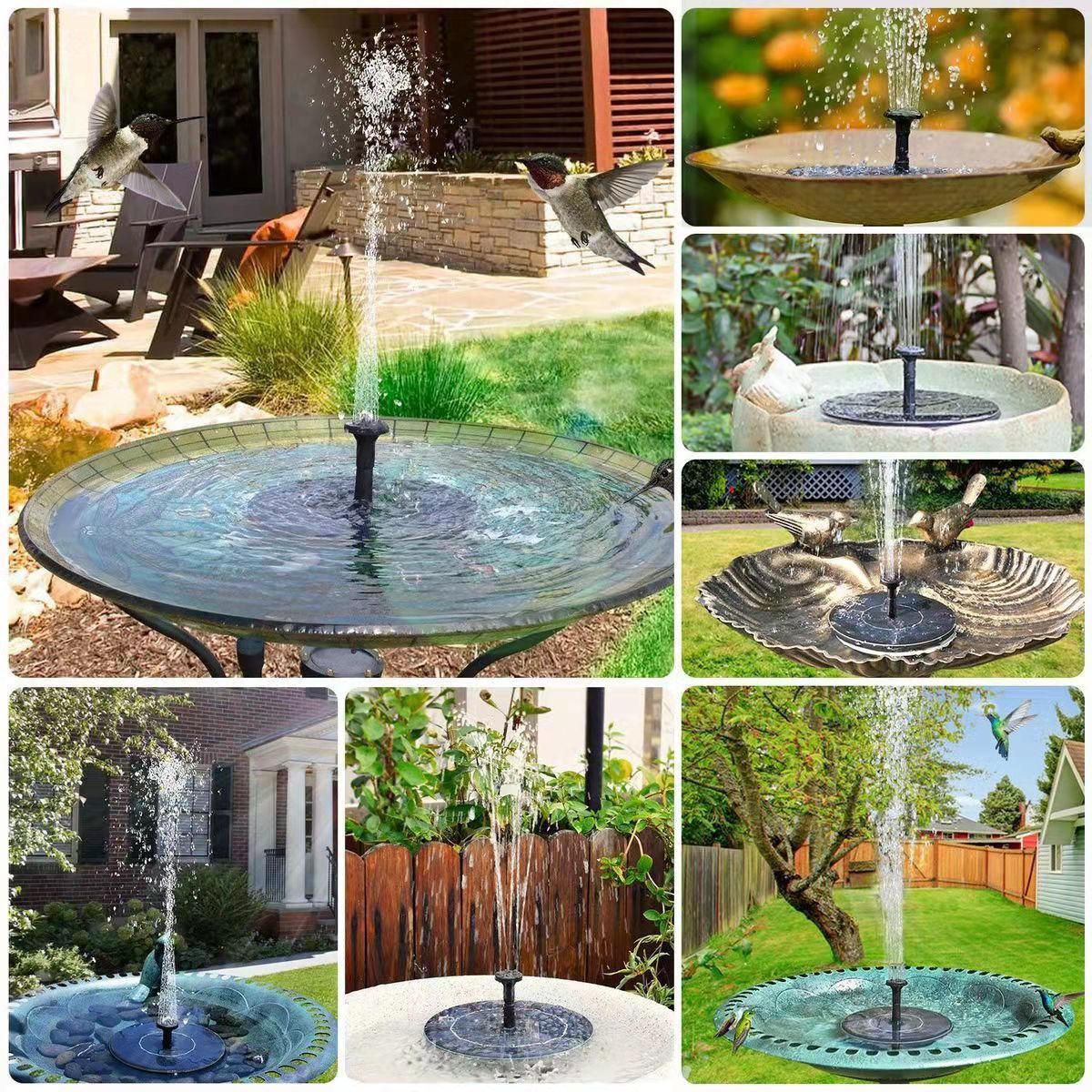 Solar Fountain with Colorful LED Lights for Your Garden