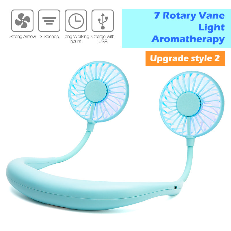 Portable Neck Fan with 360° Airflow & Aroma Tablet