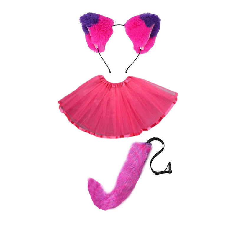 Fox Wolf Ears Headband and Tail Halloween Costume Set