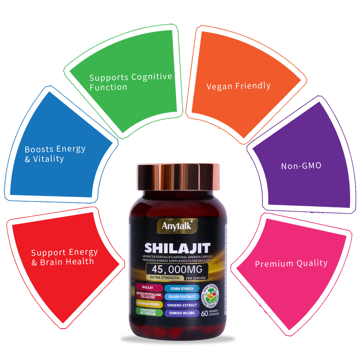 Shilajit Capsules 45,000mg — Natural Energy & Clarity