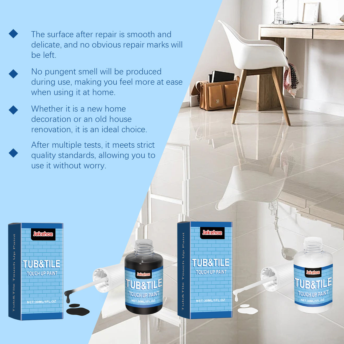 Tile Repair Paint for Quick Tub, Tile & Ceramic Touch-Ups