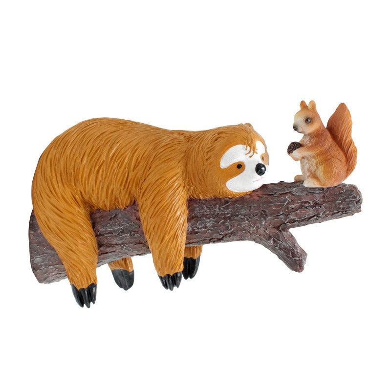 Sloth and Squirrel Tree Hanger Outdoor Garden Decor