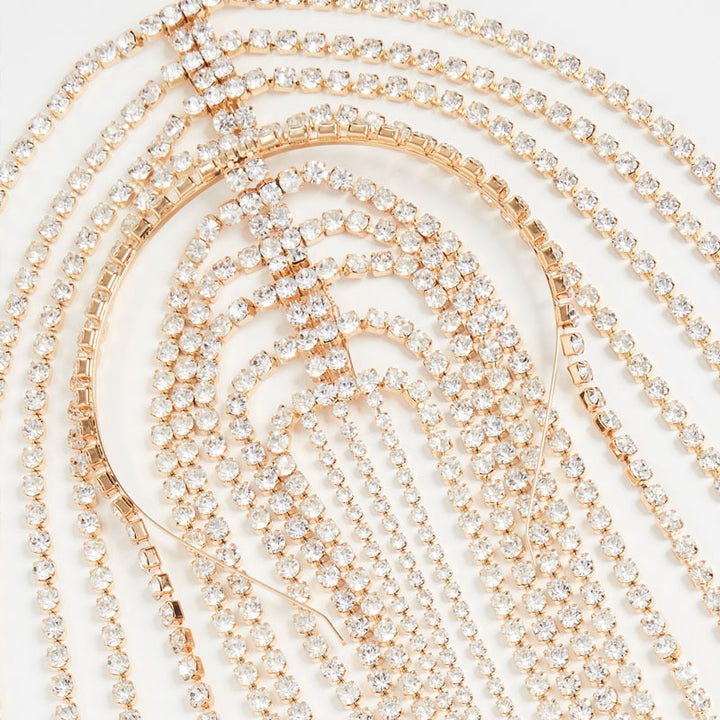 Rhinestone Tassel Headpiece for Dramatic Event Style