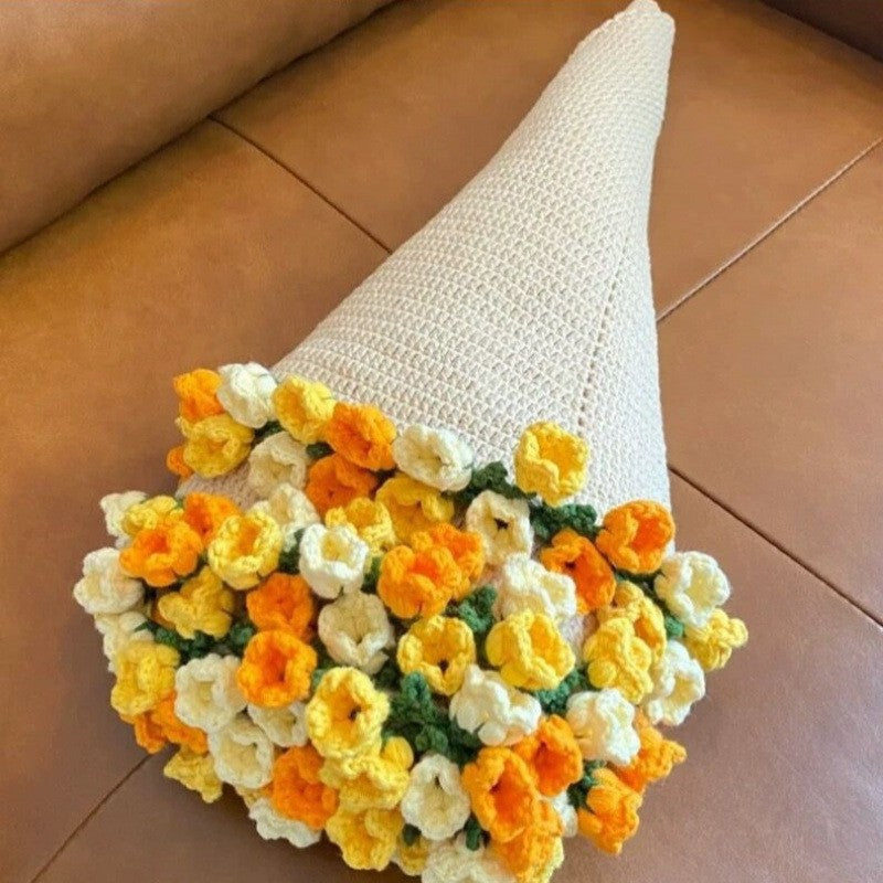 Crocheted Flower Bouquet Blanket for Romantic Gifting