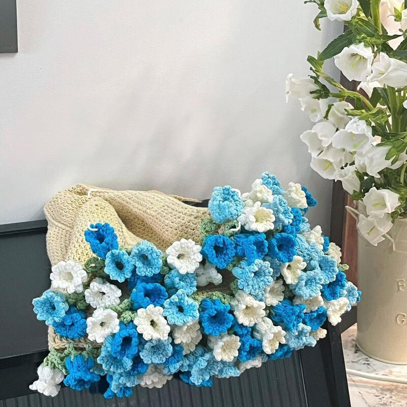 Crocheted Flower Bouquet Blanket for Romantic Gifting