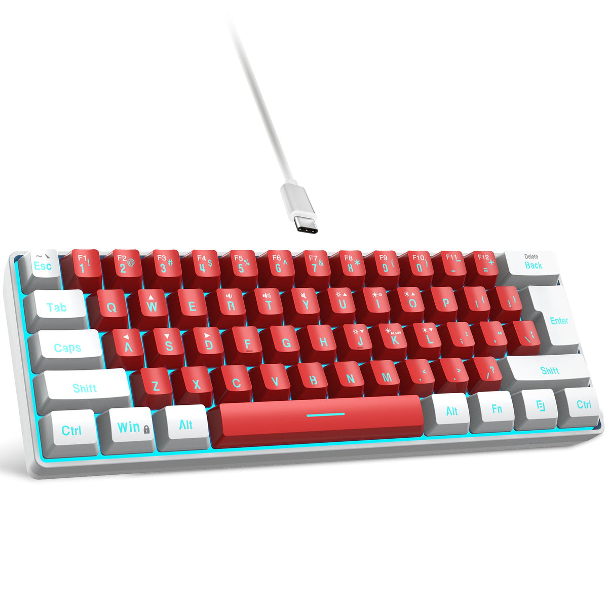 61-Key Compact RGB Gaming Keyboard for Small Desks