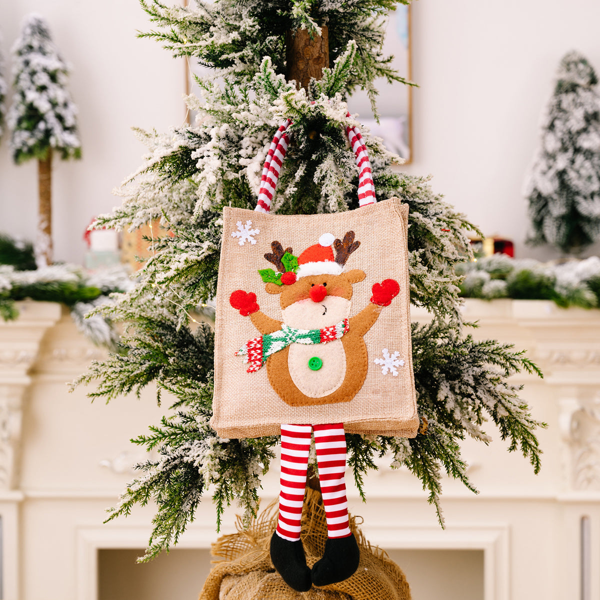 Christmas Gift Tote Bags for Kids, Reusable Holiday Decor