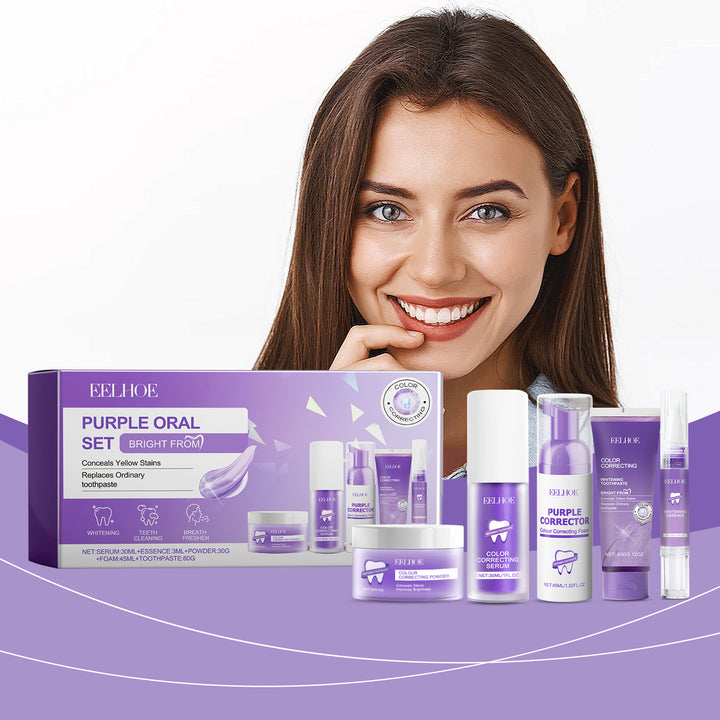 Purple Teeth Whitening Set for Gentle Daily Oral Care