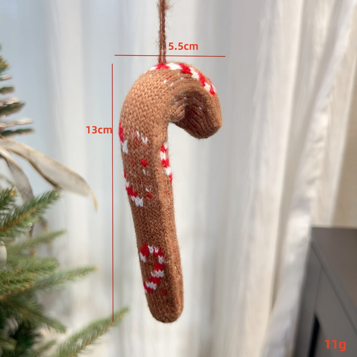 3D Knitted Candy Cane Christmas Tree Decor Ornaments