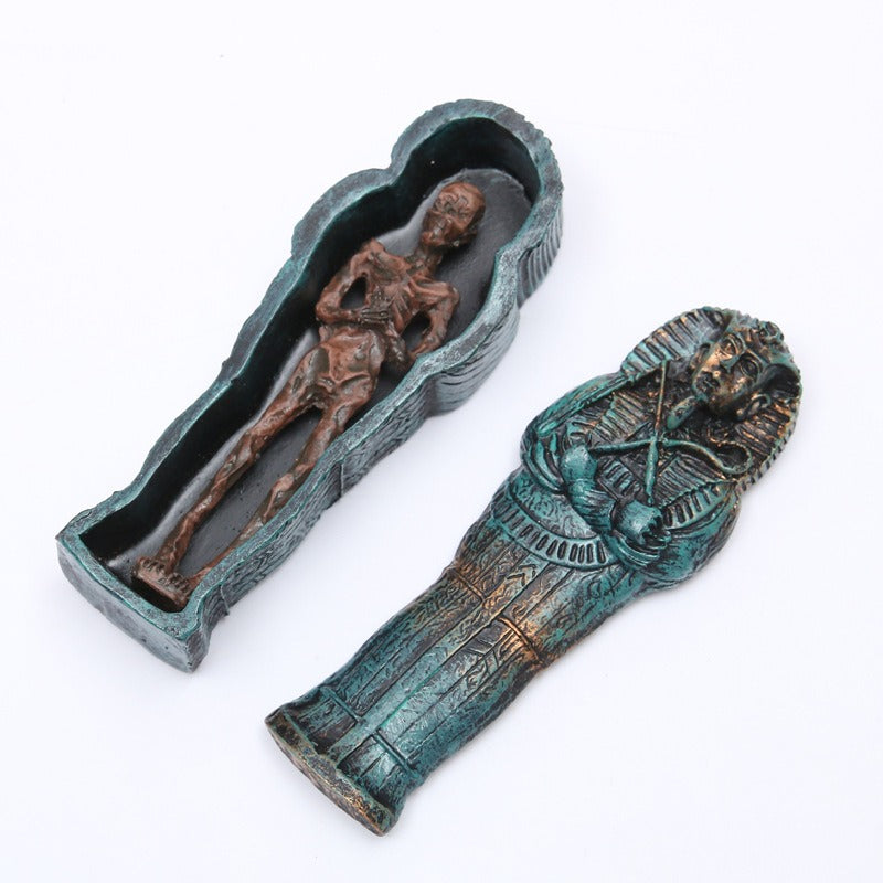 Egyptian Mummy Coffin Fish Tank Ornament for Aquariums