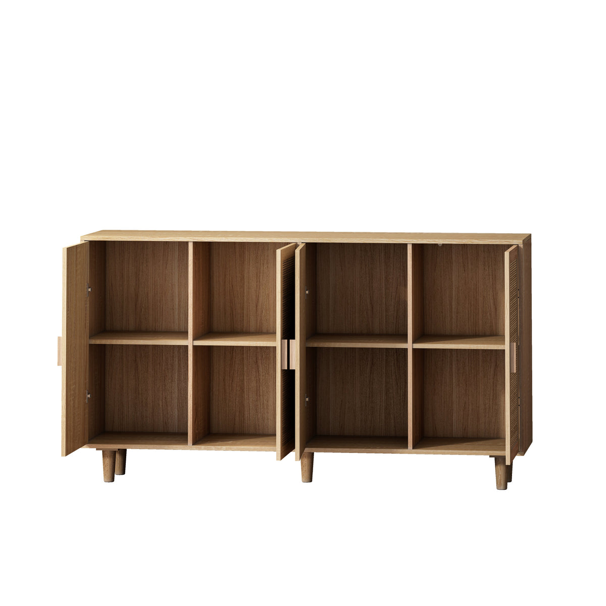 Rattan-Look Storage Cabinet with 4 Doors for Any Room