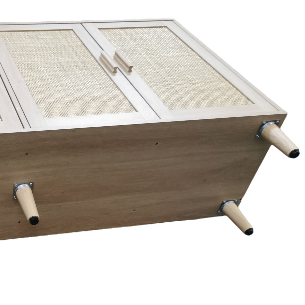 Rattan-Look Storage Cabinet with 4 Doors for Any Room