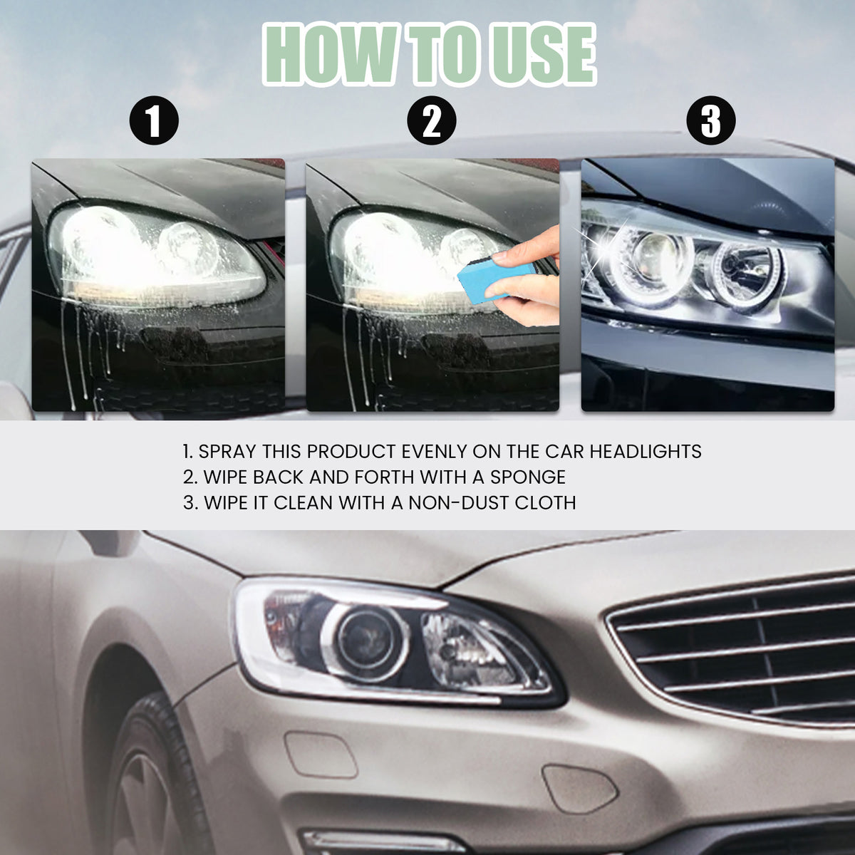 Headlight Restoration Fluid for Clearer Car Lights