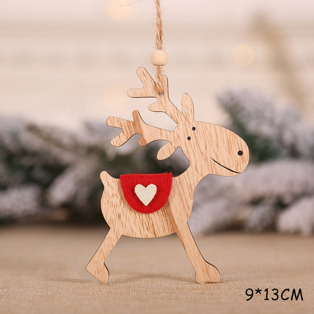 Wooden Christmas Tree Ornament Woodland Centerpiece