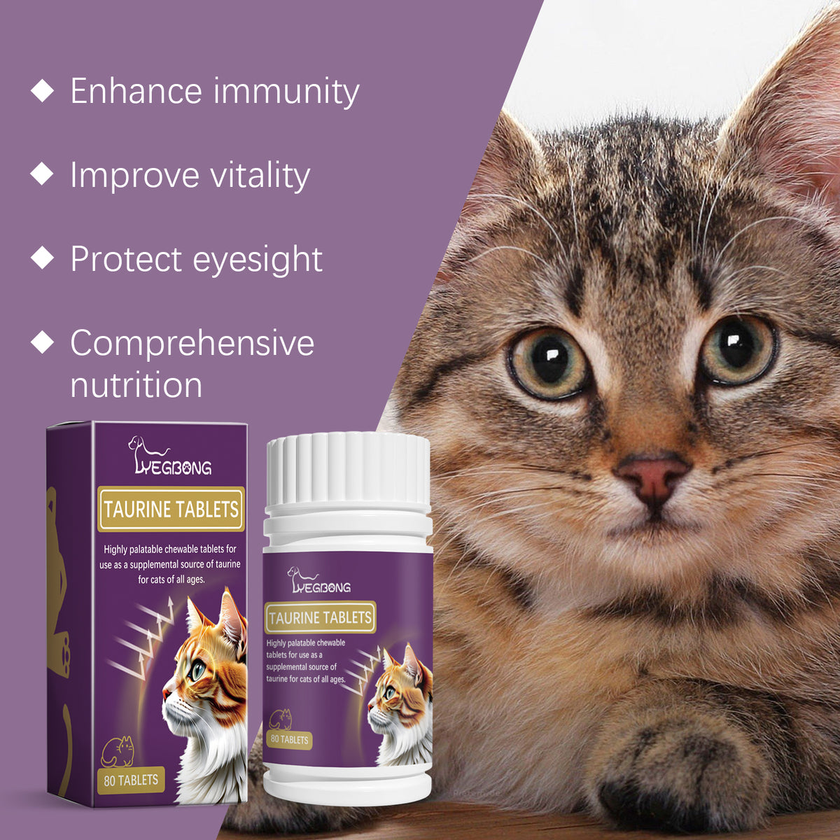 Taurine Tablets for Cats | Daily Appetite Support