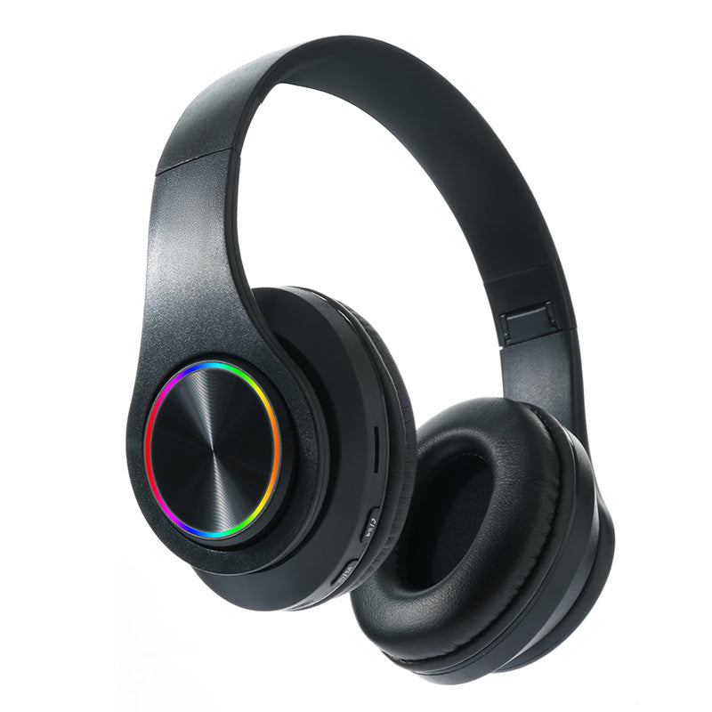 Wireless Headphones with RGB Light Ring & Deep Bass