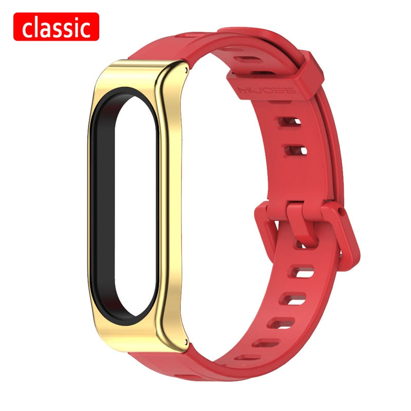 Xiaomi Mi Band 5 Strap With Metal Frame, Silicone Fit