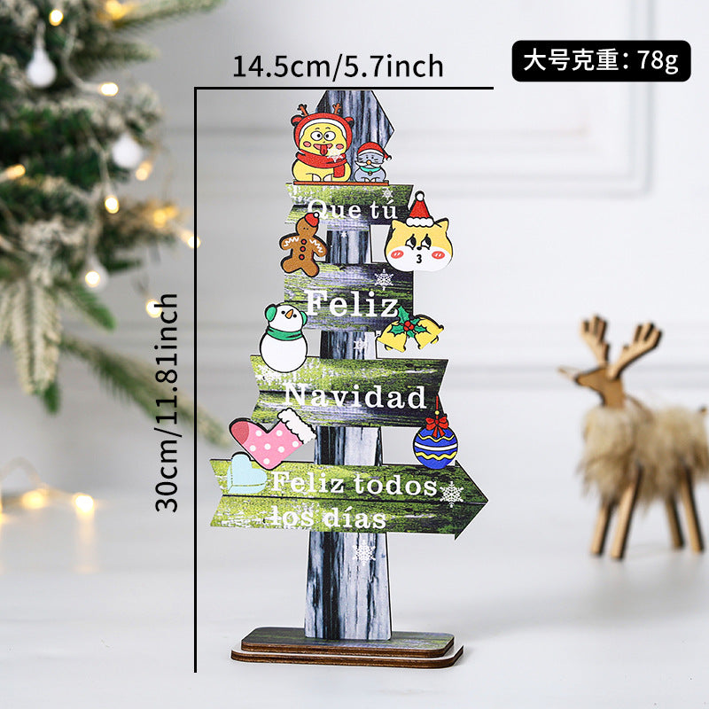 Wooden Christmas Tabletop Decoration for Cheerful Charm