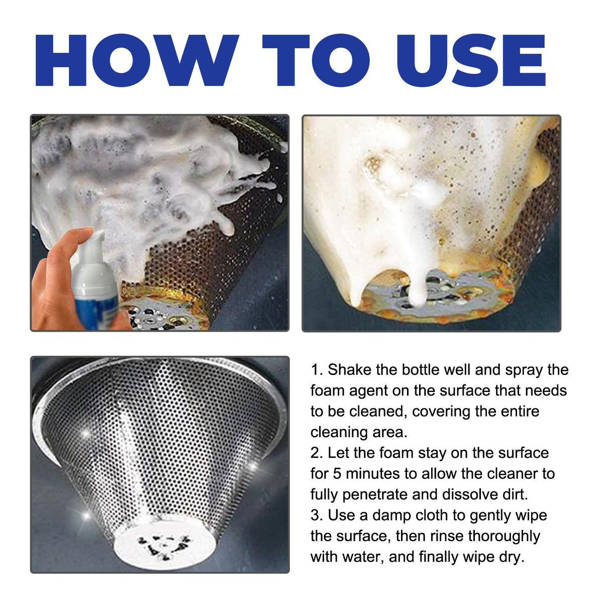 Kitchen Foam Cleaner for Heavy Grease, Stains & Grime